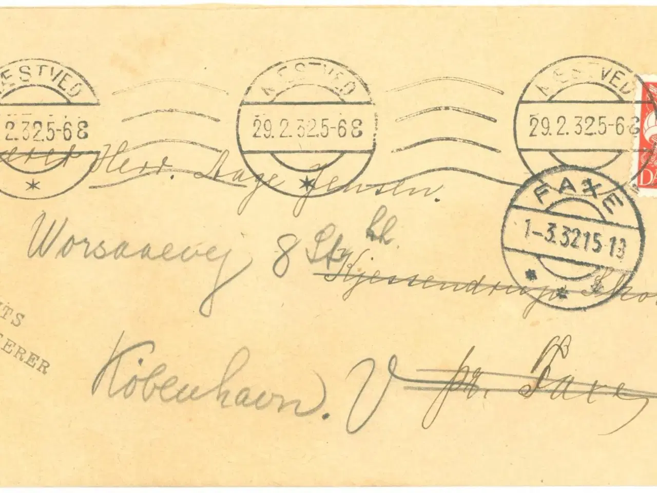 Billede 1 - 2 x breve fra Næstved 1930