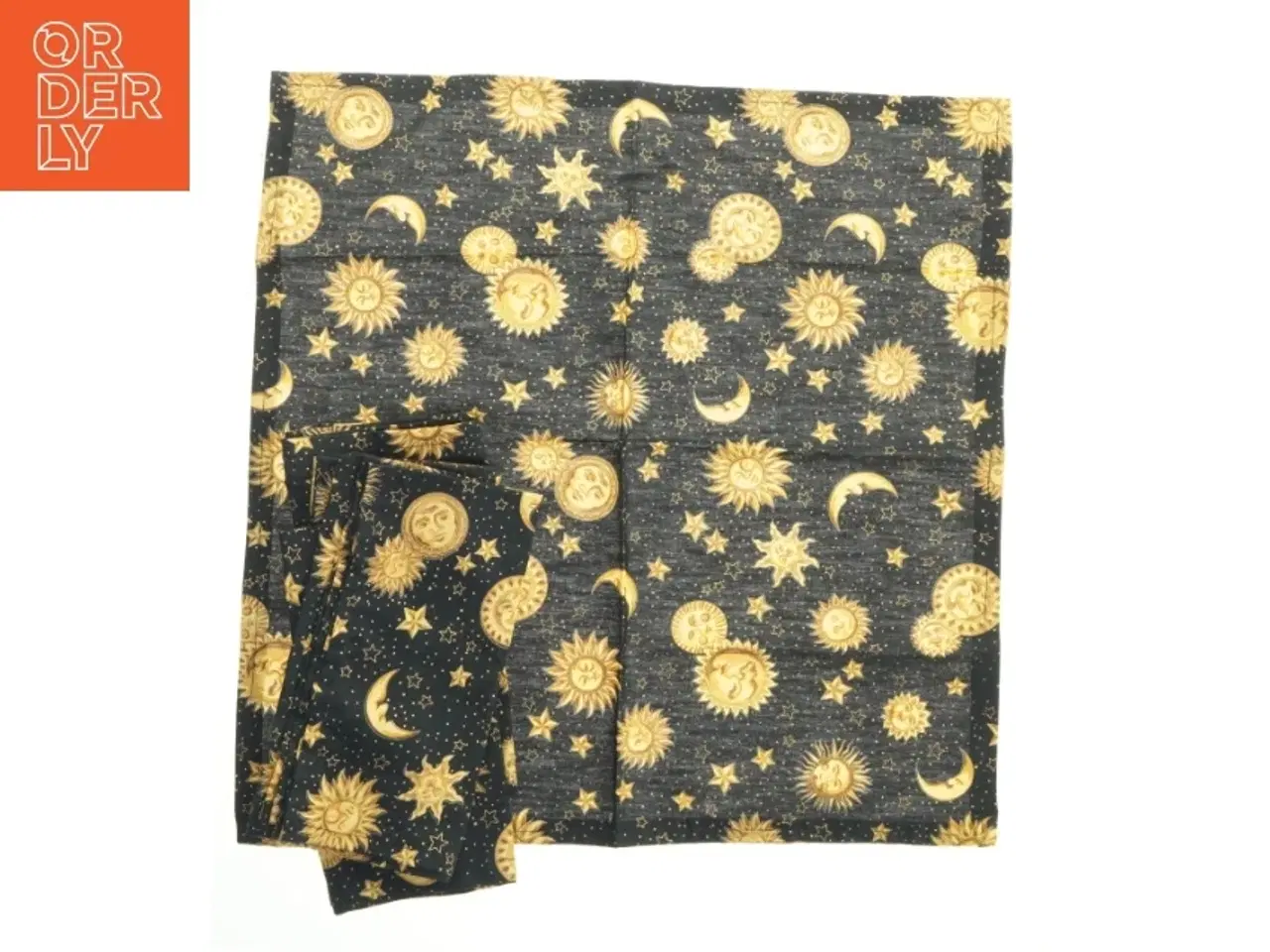 Billede 1 - Stofservietter med sol- og månemønster (str. 5 stk 48x48 cm)