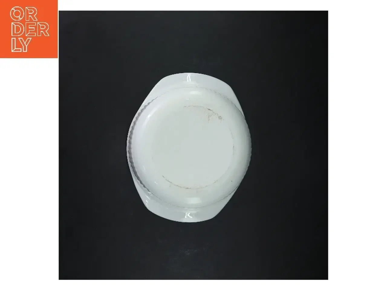 Billede 3 - Rund hvid skål med blå kant (str. Ø 18,5 cm)