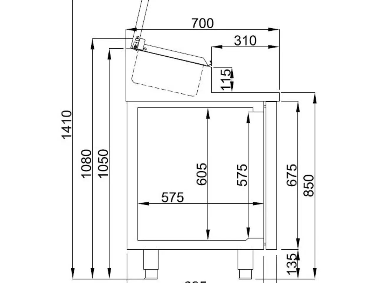 Billede 2 - Saladette – med 2 låger - 140 x 70 x 109 cm