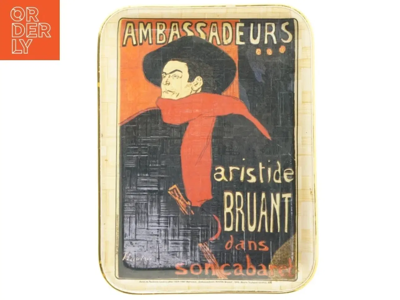 Billede 1 - Rektangulært dekorationsfad med Aristide Bruant motiv (str. 41x31 cm)