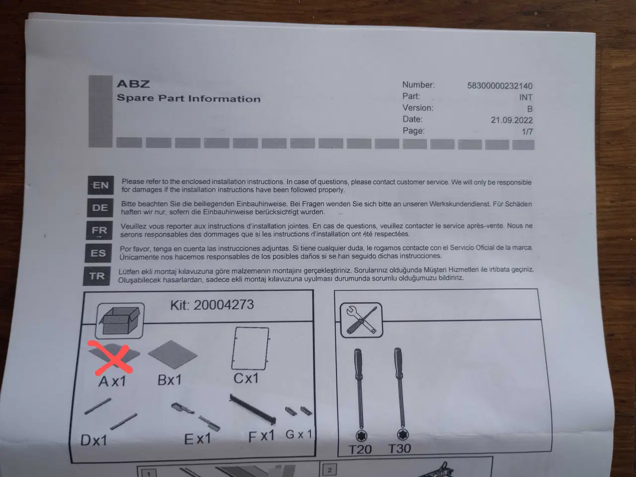 Billede 2 - Midterglas til Siemens ovnlåge 