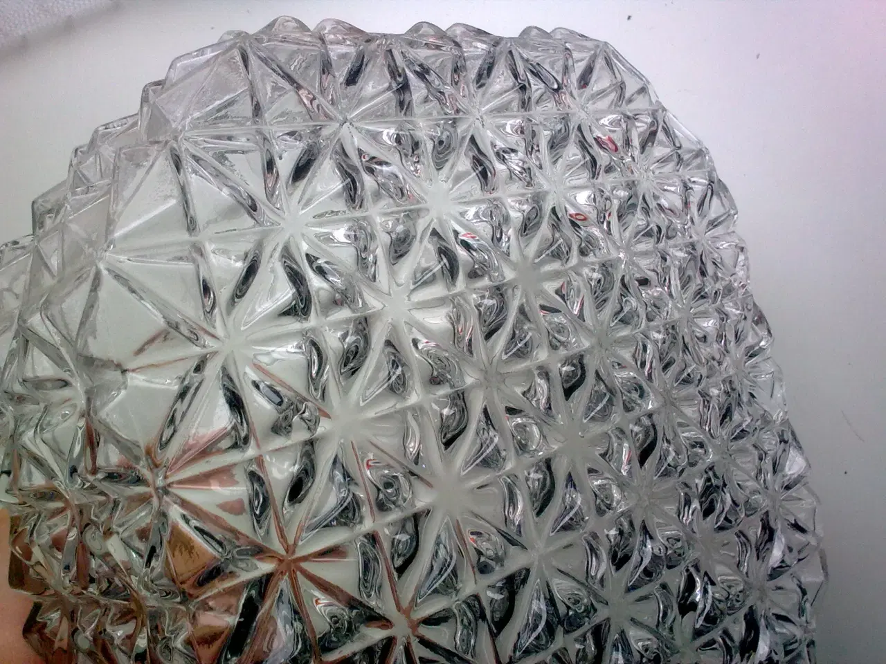 Billede 20 - Plafond firkant lampe klar reliefglas DANSK retro