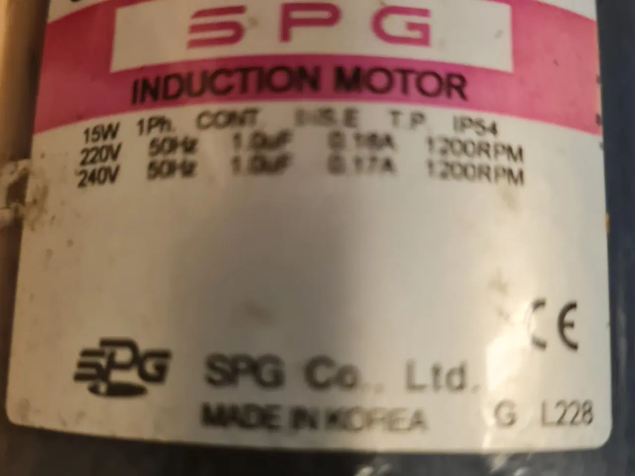 Billede 5 - Gear motor SPG S8I15GX-TCE(K77) induktionsmotor