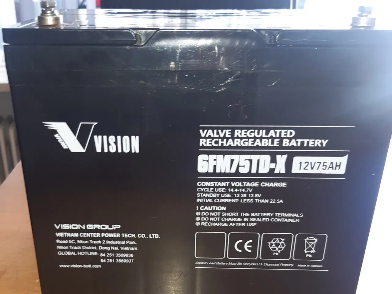Billede 2 - AGM 12V batteri 75A Vision