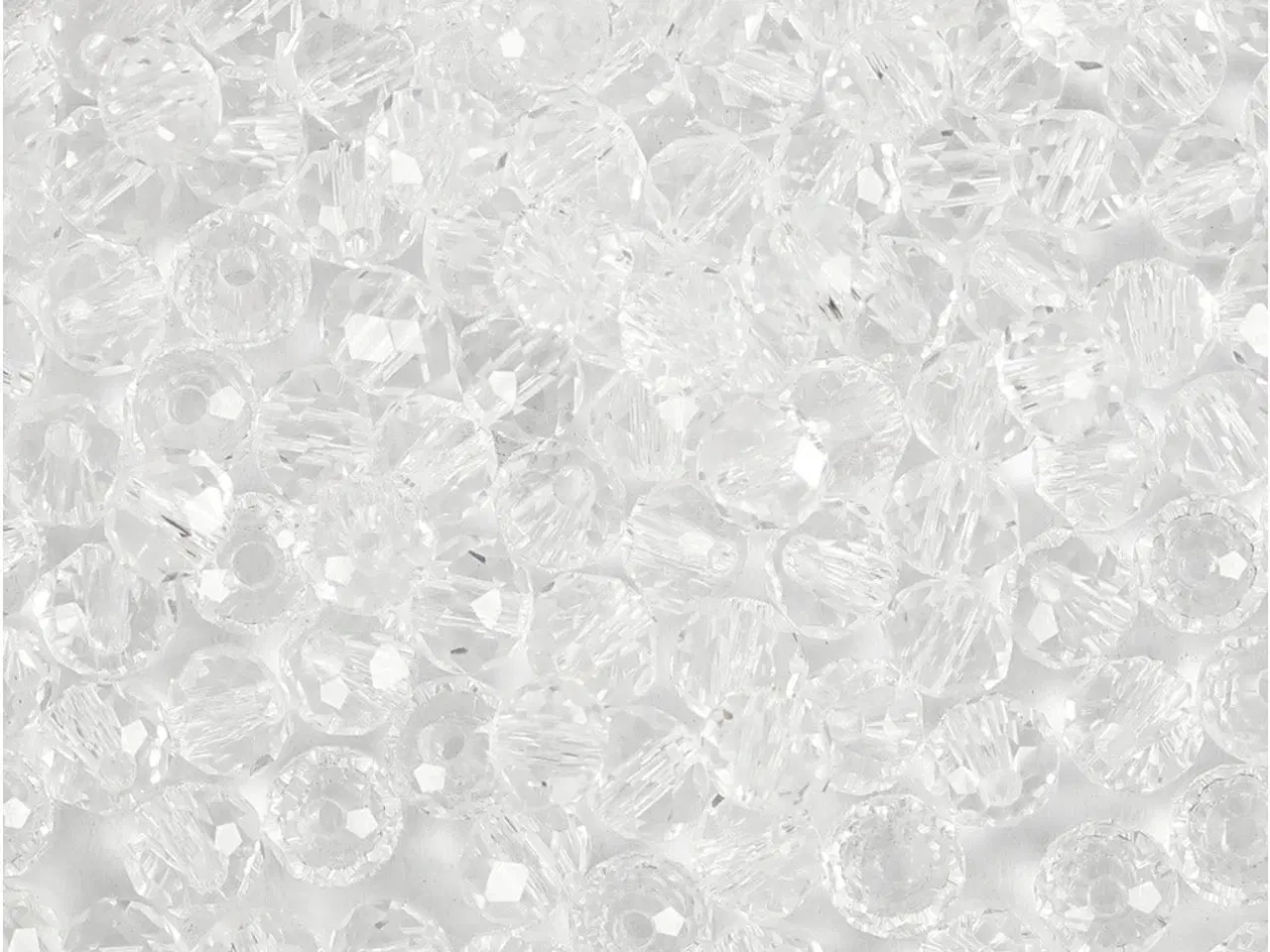 Billede 1 - Facetperler, str. 3x4 mm, hulstr. 0,8 mm, krystal, 100stk./ 1 pk.