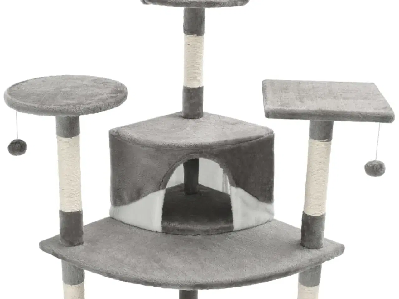 Billede 4 - Kradsetræ til katte med sisal-kradsestolper 203 cm grå og hvid