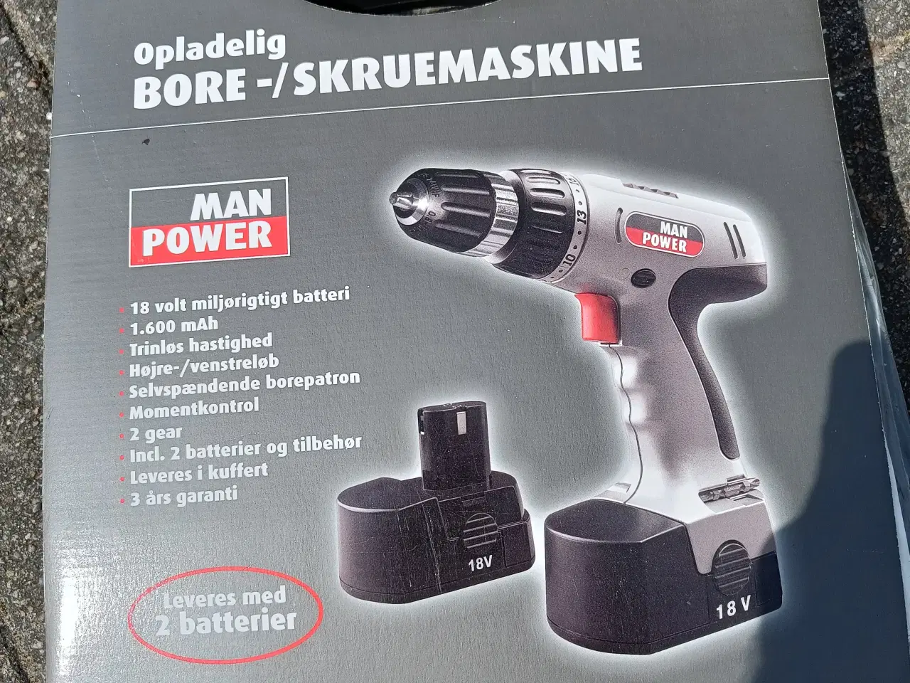 Billede 2 - Opladelig bore- skrue maskine