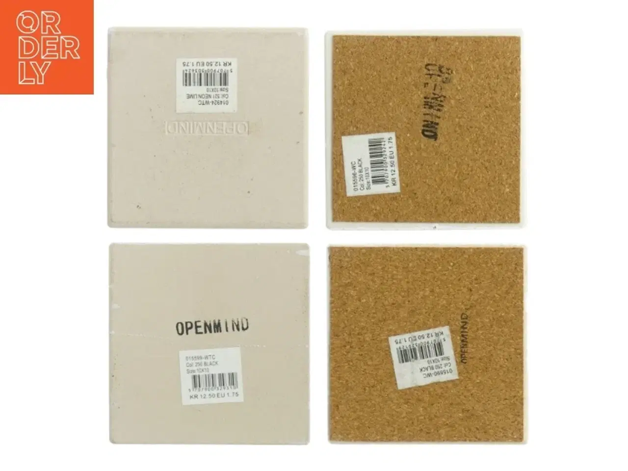 Billede 2 - Dekorative glasbakker/ korkbordskånere fra Open Mind (4 stk str. 10 x 10 cm)