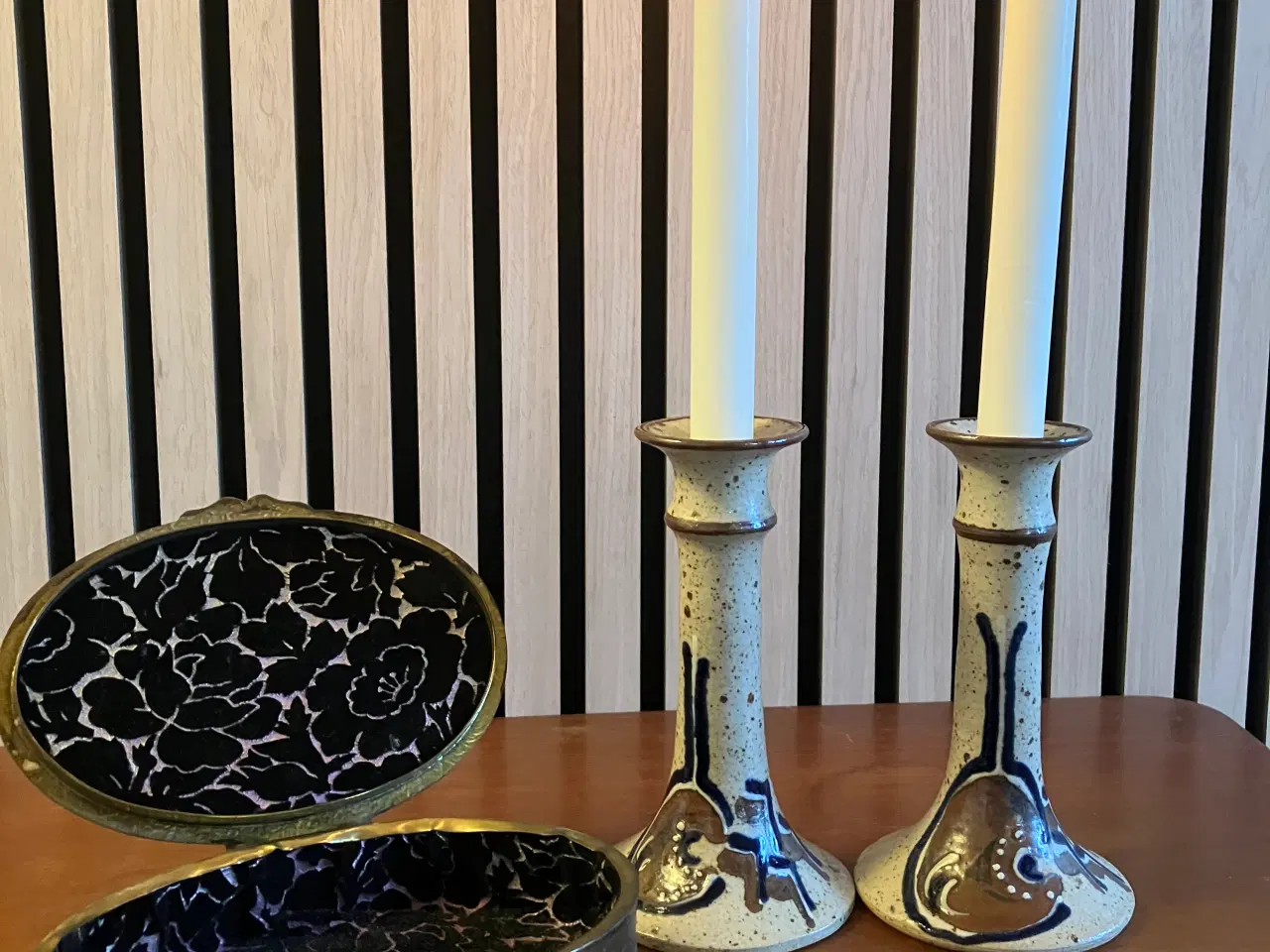 Billede 1 - Keramik lysestagesæt