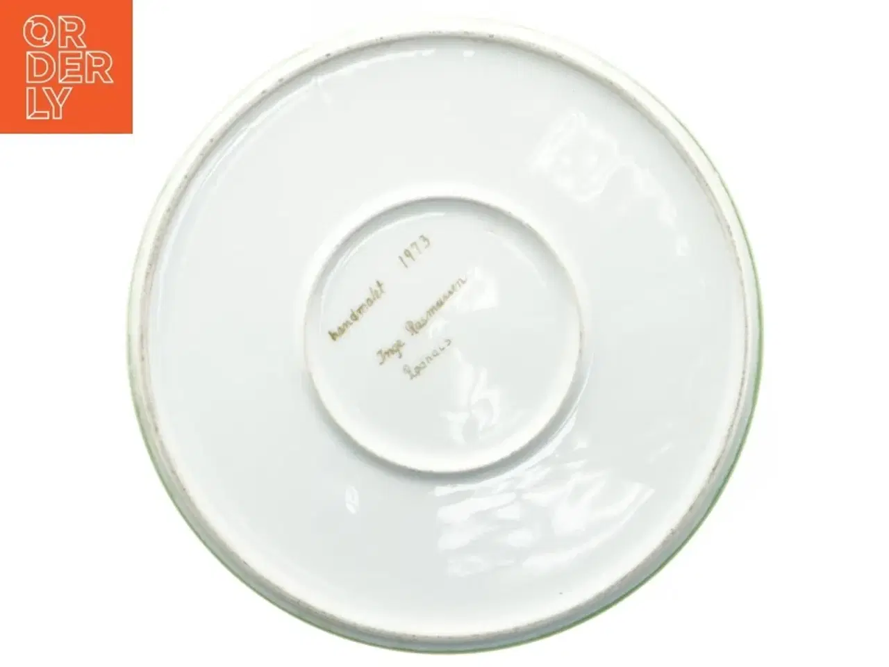 Billede 3 - Dekorativ porcelænstallerken med fuglemotiv (str. Ø 19,5 cm)