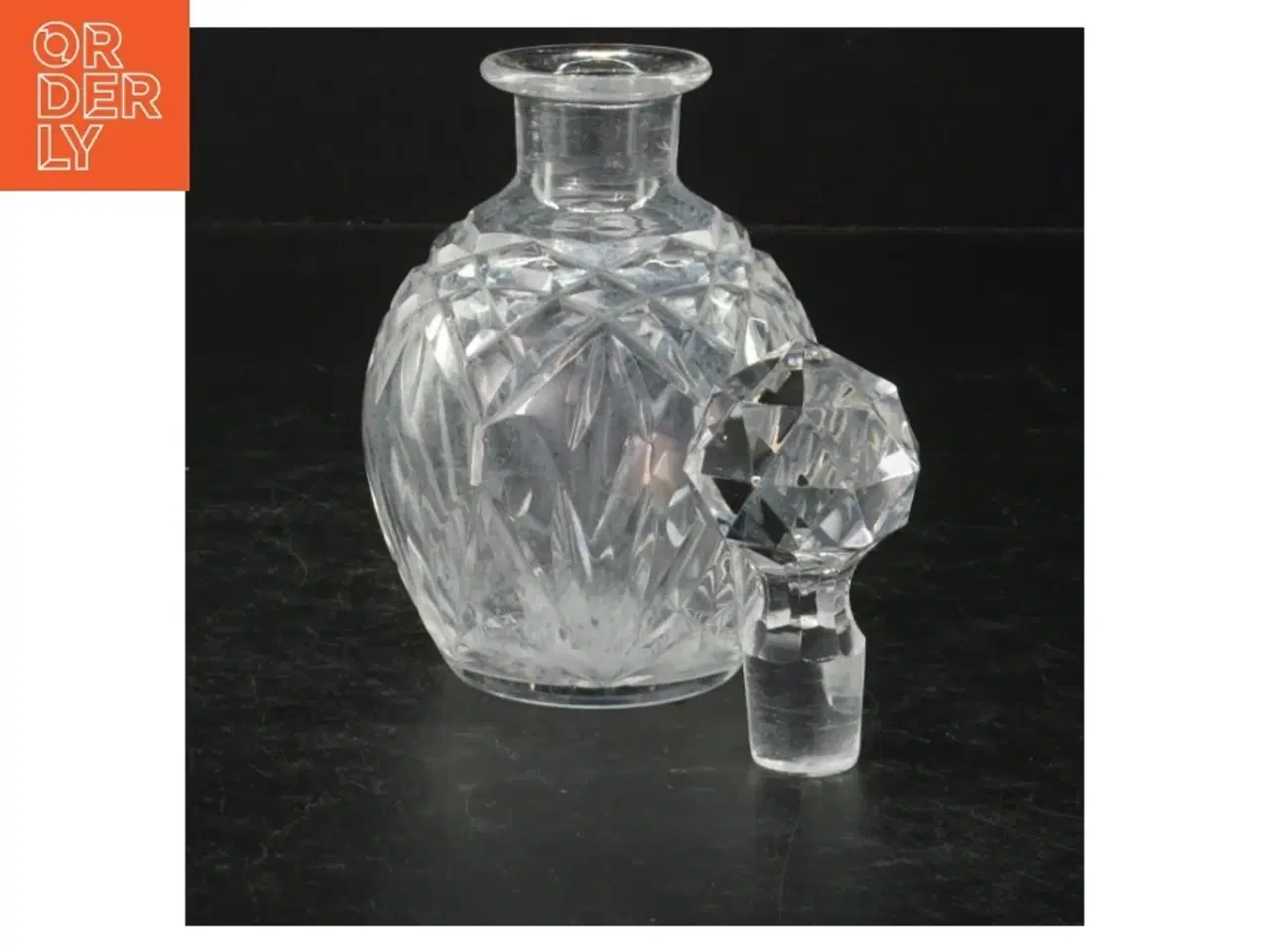 Billede 2 - Krystal karaffel med prop (str. Ø 9 cm. længde, 17 cm)