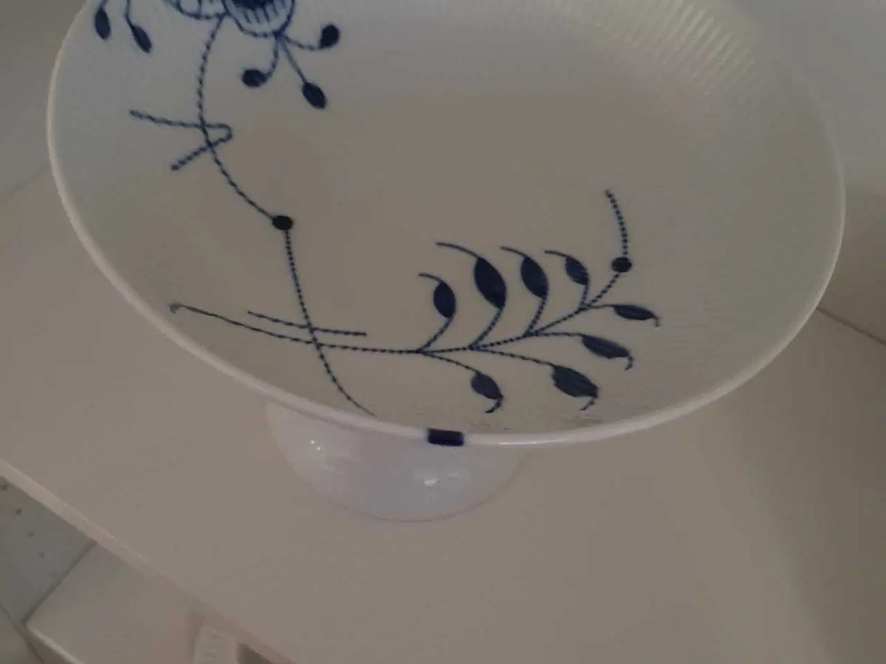 Billede 2 - Blå Mega Riflet opsats/frugtskål.