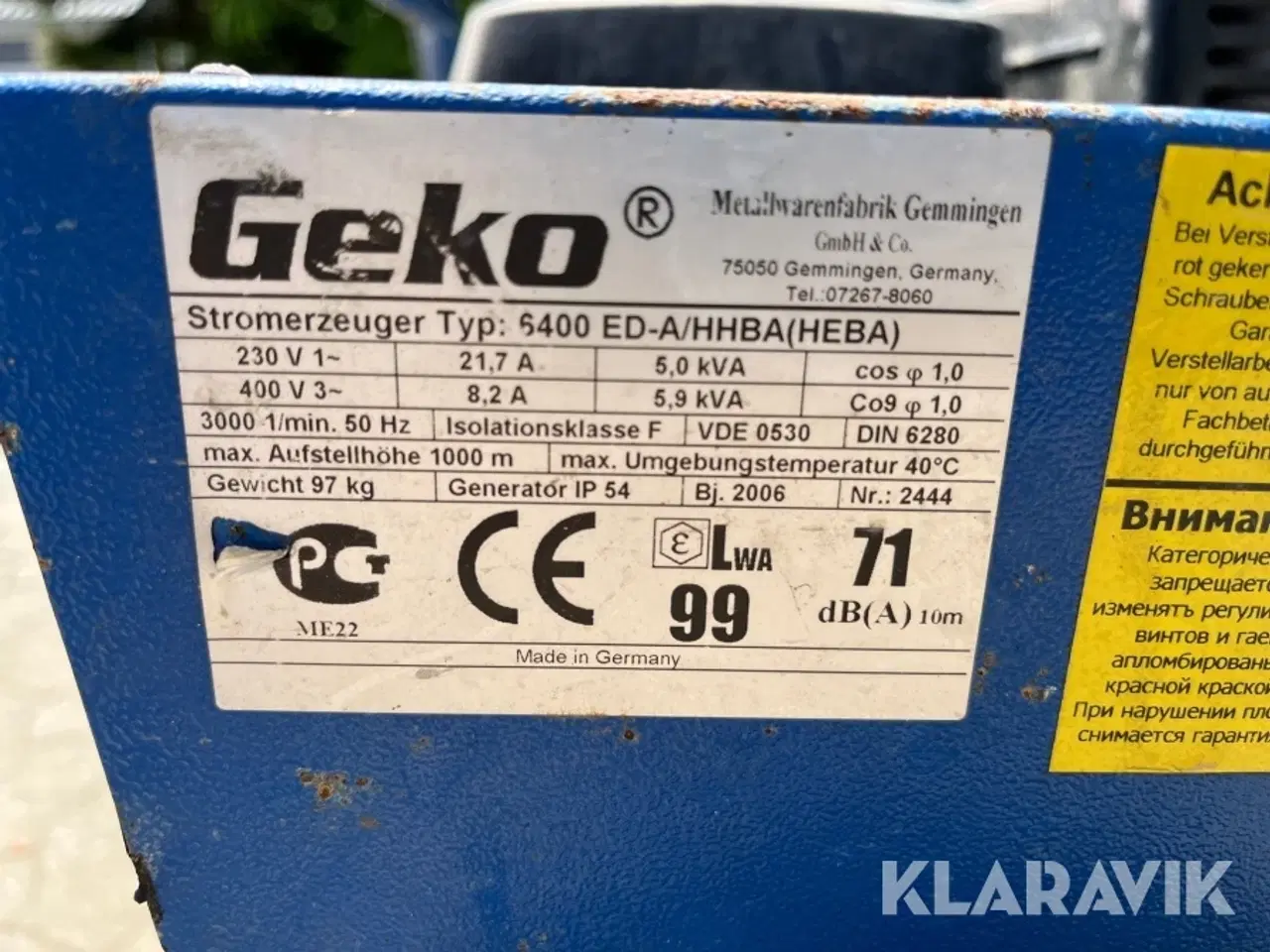 Billede 6 - Generatore Geko 6400 2 styk