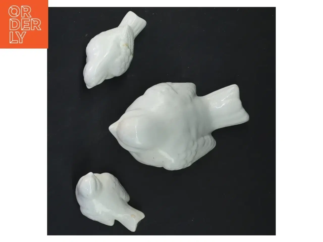 Billede 4 - Hvide keramik fuglefiguriner fra Home Art (str. 11 og 7 cm)