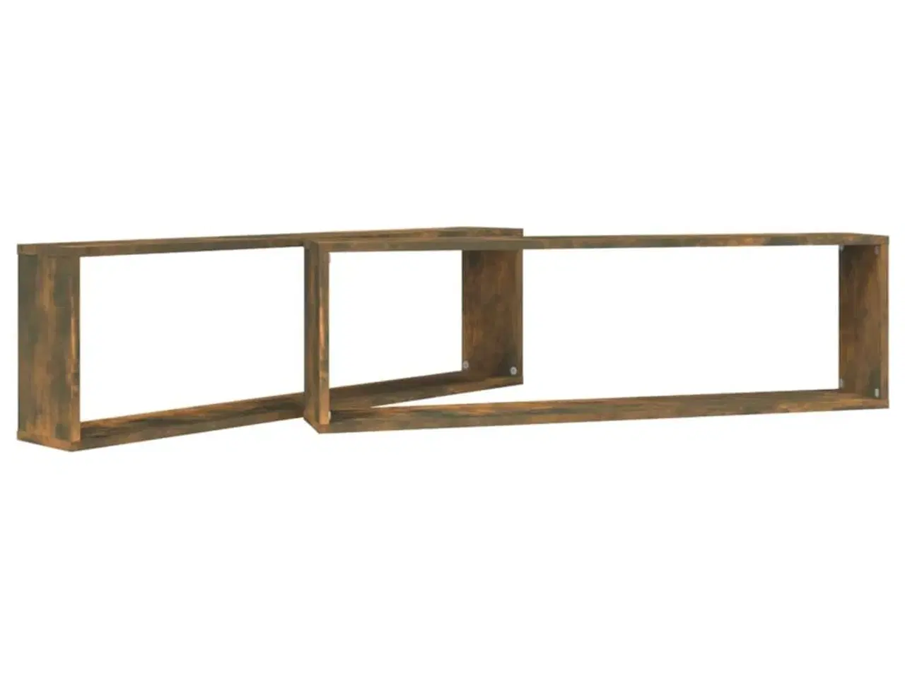 Billede 4 - Væghylder 2 stk. 100x15x30 cm konstrueret træ røget egetræ