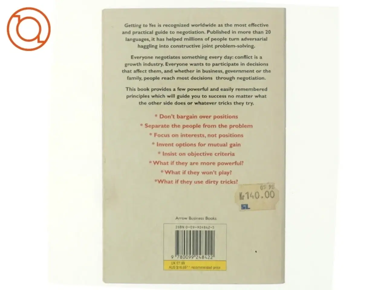 Billede 3 - Getting to yes by Roger Fisher