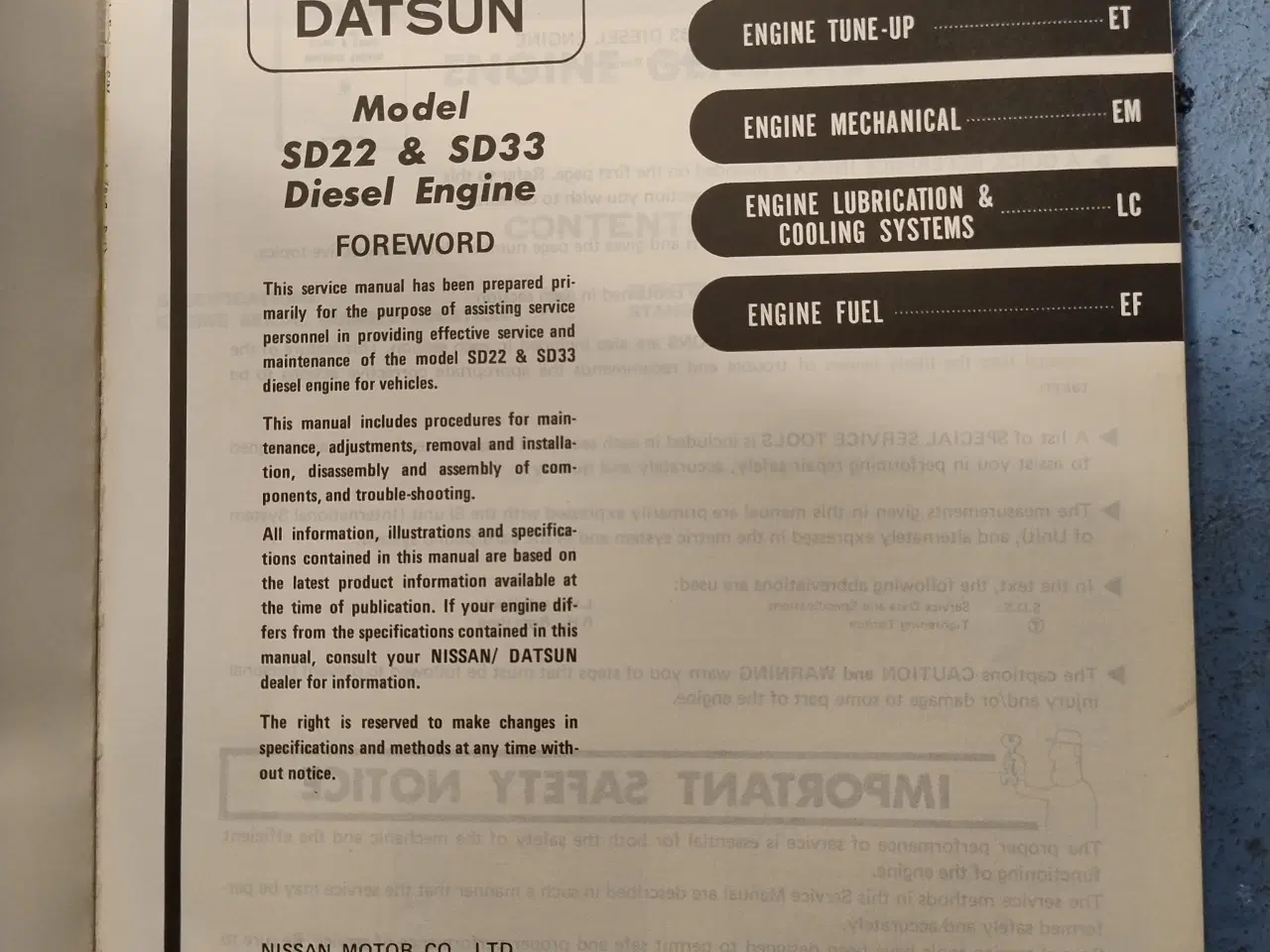 Billede 2 - Service Manual til Nissan Pick Up / King Cab