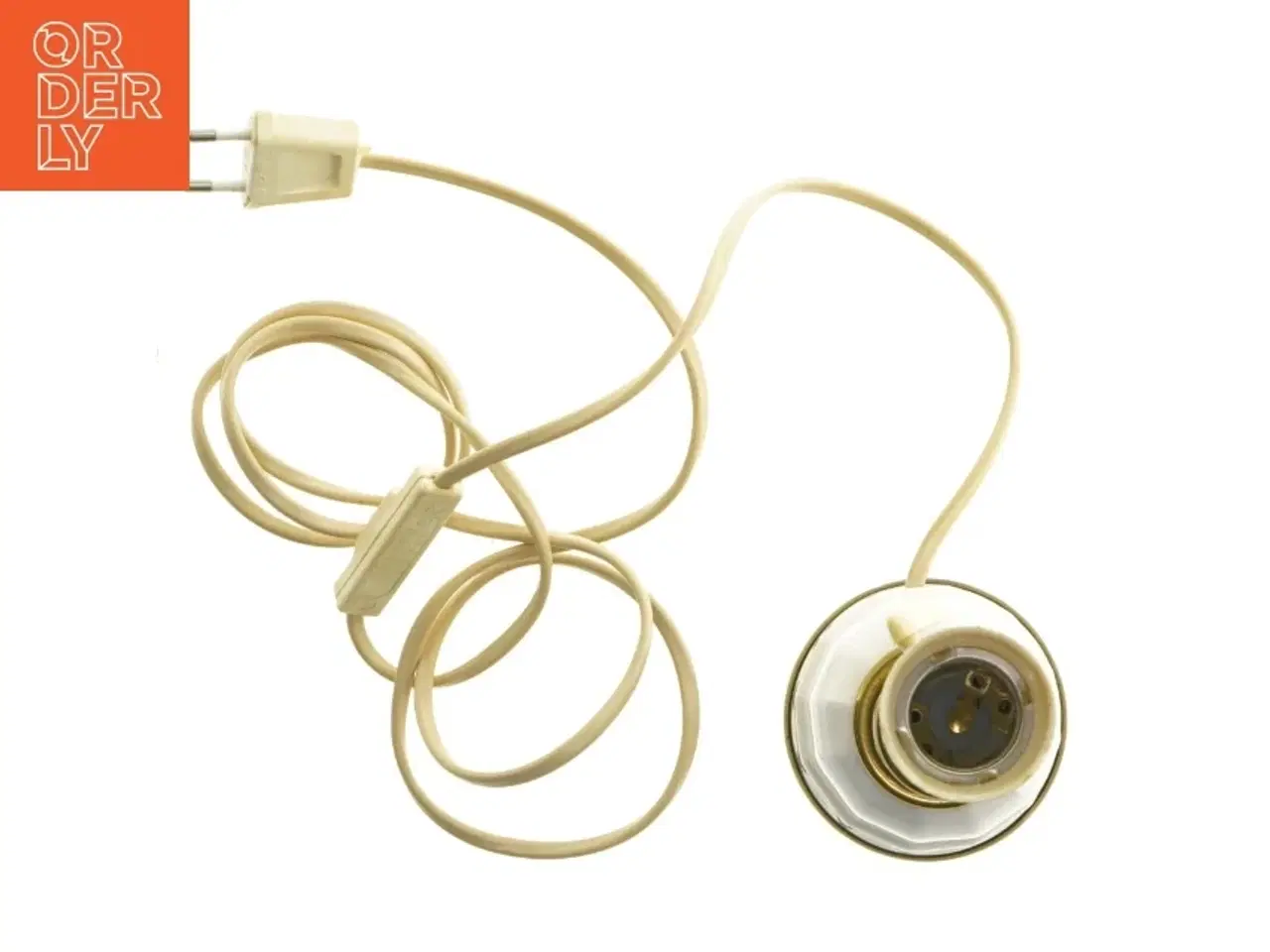 Billede 2 - Vintage hvid og guld bordlampe (str. 29 x 9 cm)