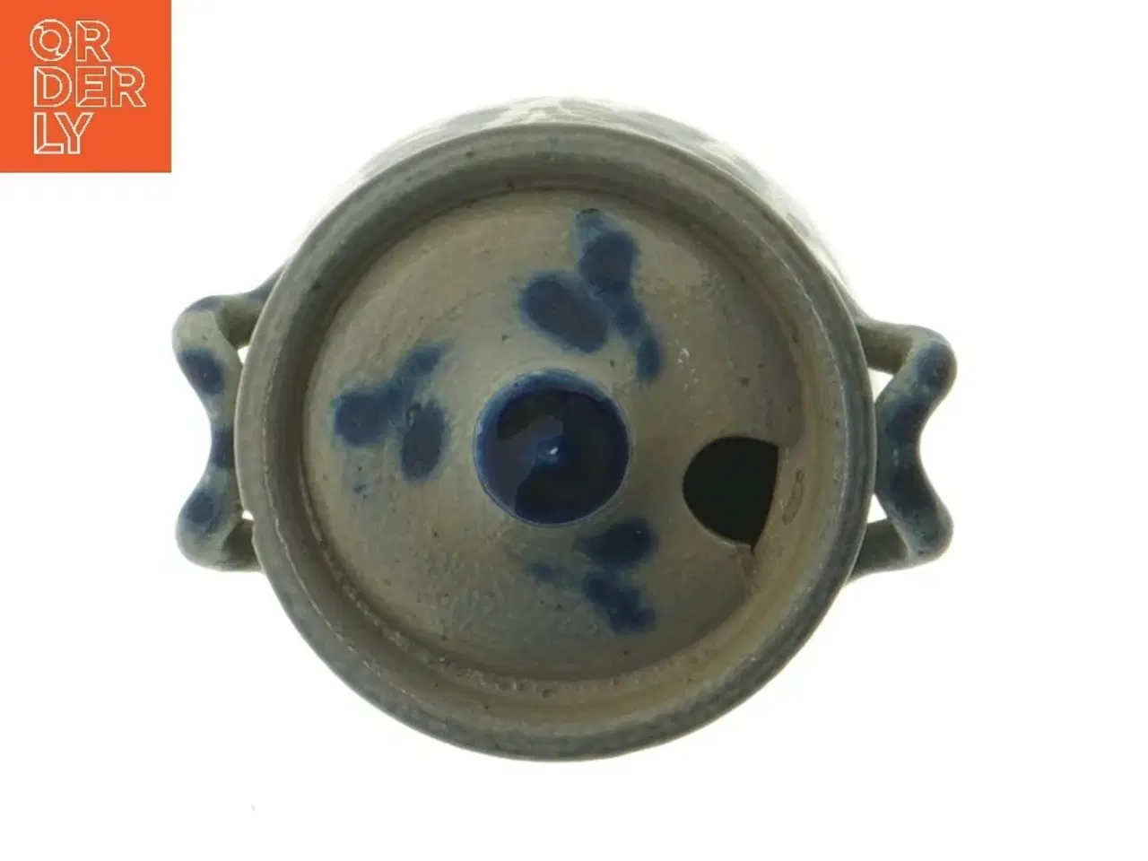 Billede 5 - Keramik krukke med låg og dekor (str. Ø 6,5 cm længde 7,5 cm)