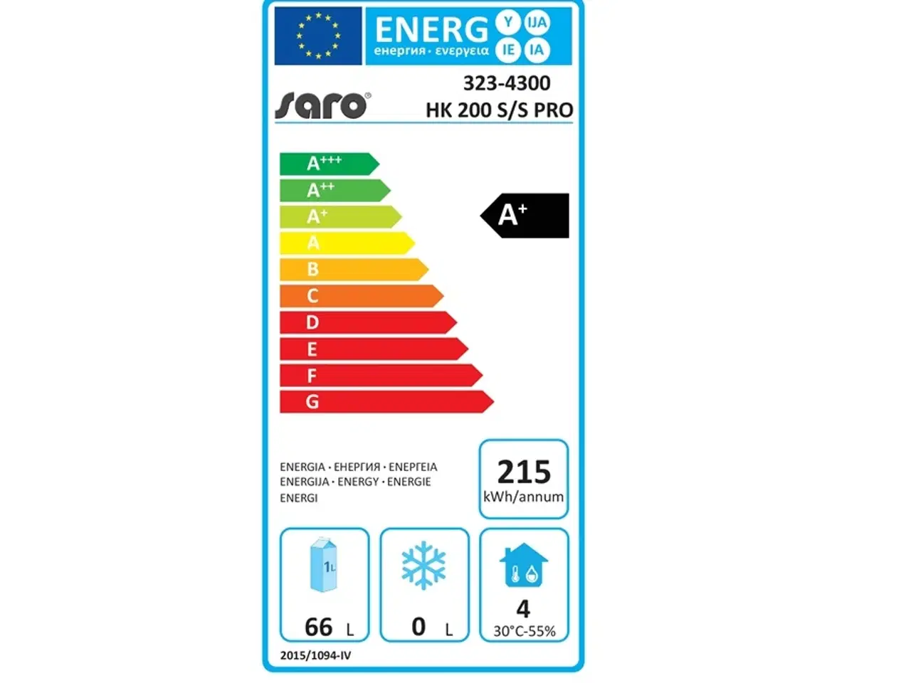 Billede 2 - Køleskab – 66 liter – HK 200 S/S PRO