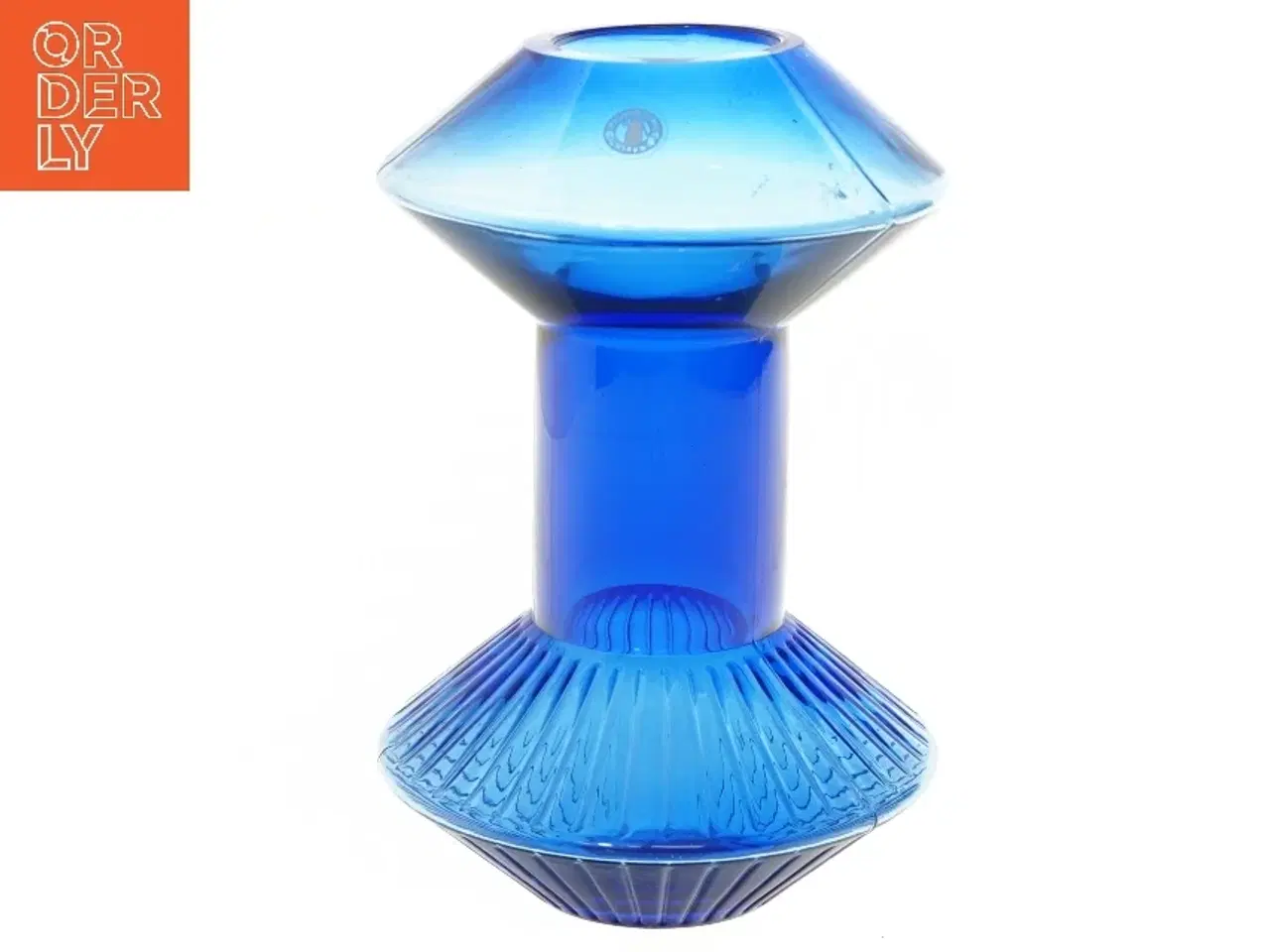 Billede 1 - Blå glasvase fra IKEA (str. 24x16 cm)