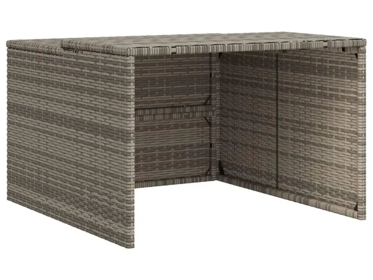 Billede 2 - Garage til robotplæneklipper 86x90x52/57 cm polyrattan grå