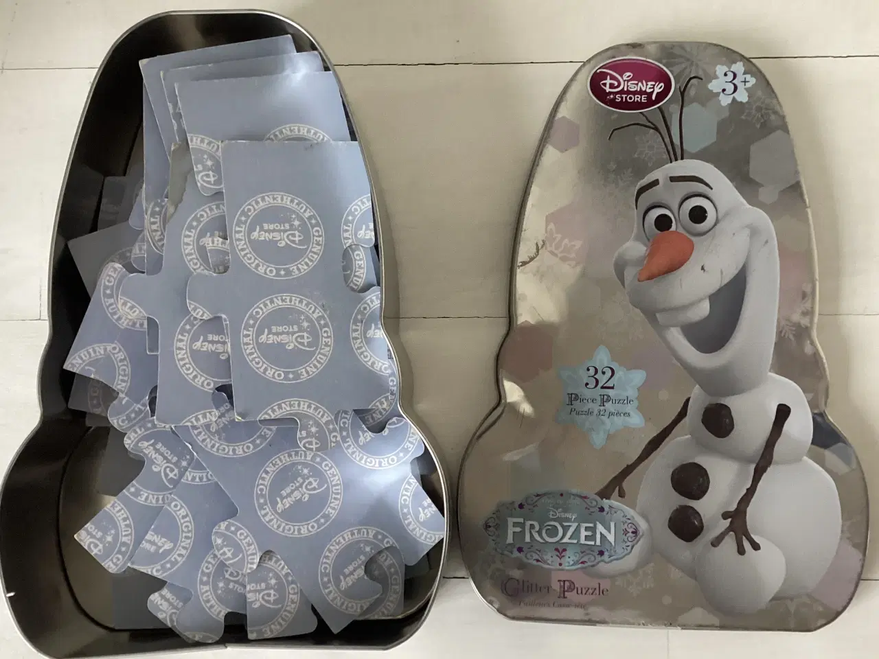 Billede 6 - Frozen dukke/bamse og puslespil i metal dåse
