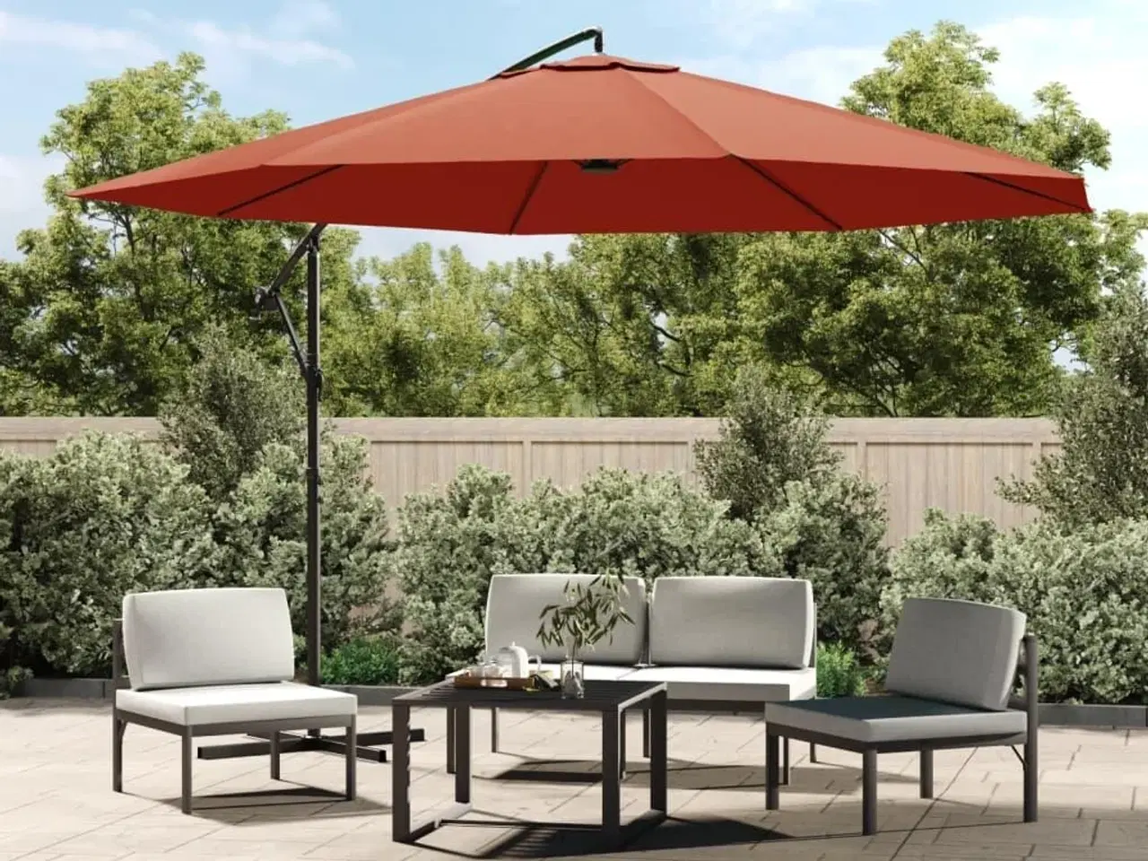 Billede 1 - Hængeparasol 350 cm aluminiumstang terrakotta