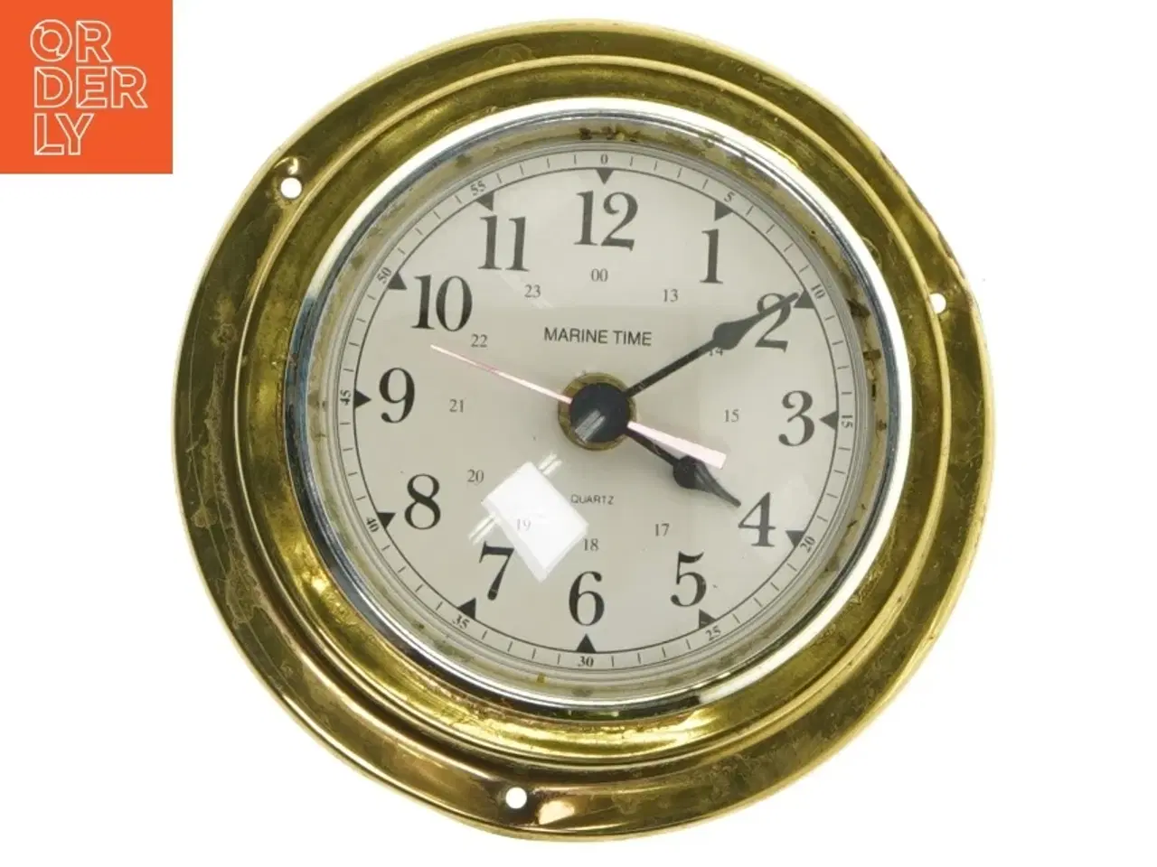 Billede 3 - Maritimt ur og barometer sæt i messing (str. Ø. 14 cm. 2 styk)