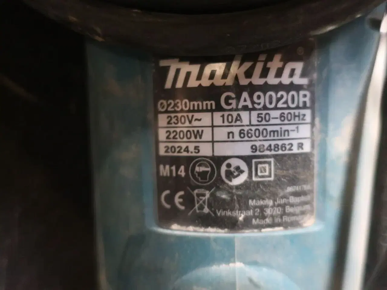 Billede 3 - Vinkelsliber MAKITA GA9020R, topnøglesæt, hansker, vinkel og målebånd