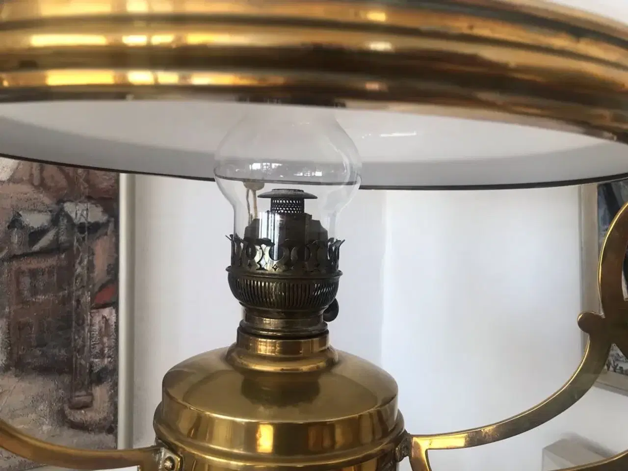 Billede 2 - Antik    Messing lampe
