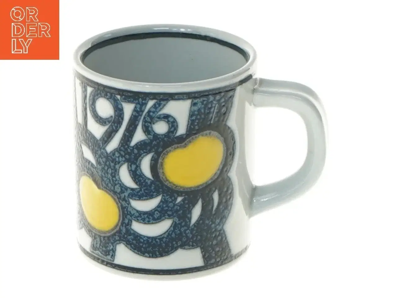 Billede 1 - Keramikkop med farverigt mønster fra Royal Copenhagen (str. Ø 7 cm længde 7,5 cm)