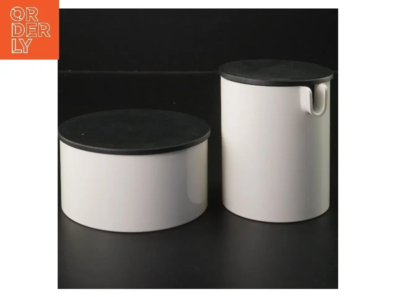 Billede 1 - Stelton opbevaringsbøtter fra Stelton (str. Ø 11 & 8 cm længde 6x10 cm) sukker og flødekande