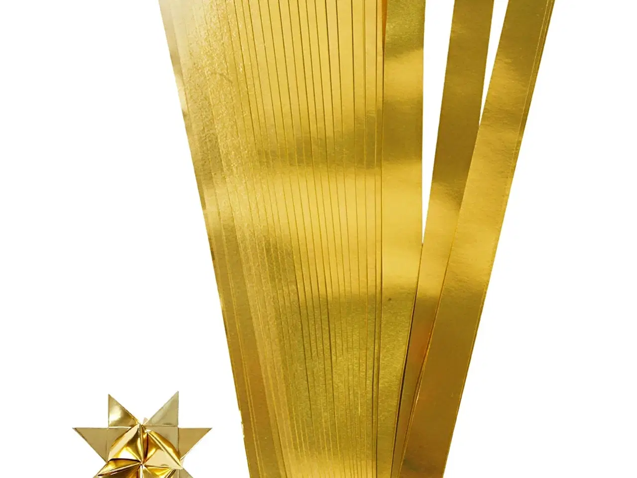 Billede 1 - Stjernestrimler, L: 73 cm, B: 25 mm, diam. 11,5 cm, guld, 100strimler/ 1 pk.
