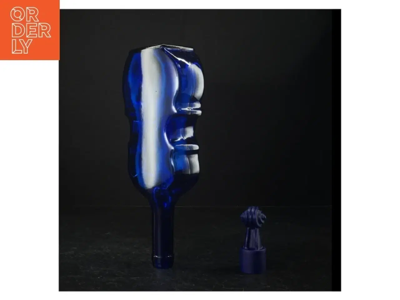 Billede 2 - Retro blå glas violinflaske med prop