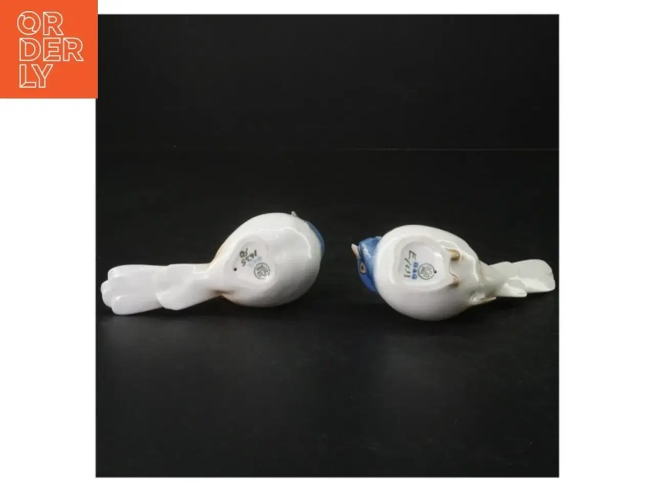 Billede 2 - Porcelænsfugle, motiv: Optimisten og pessimisten fra B&G (str. 13 cm)