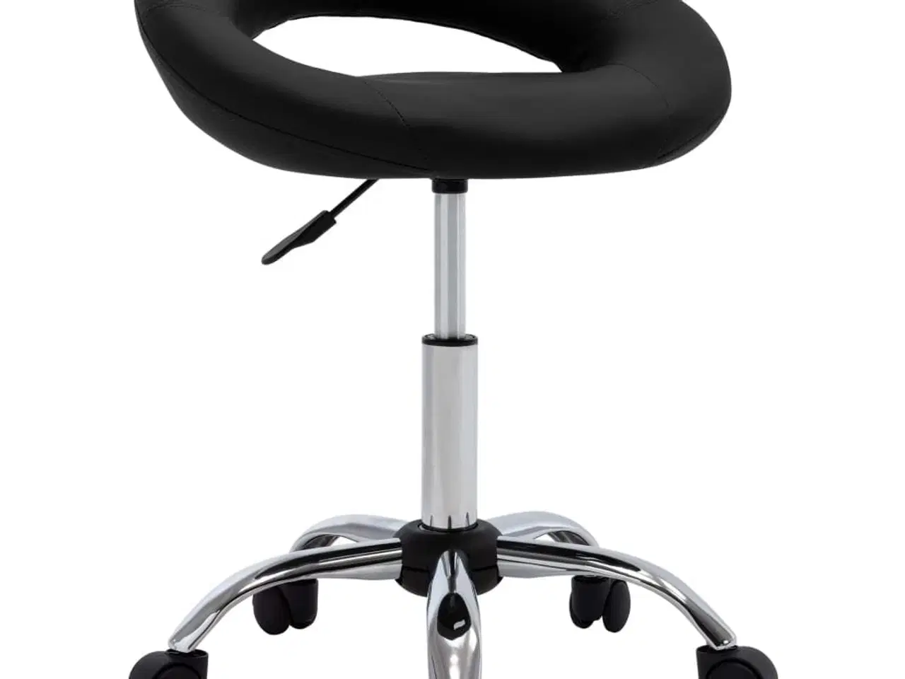 Billede 1 - Arbejdsstol med hjul kunstlæder sort