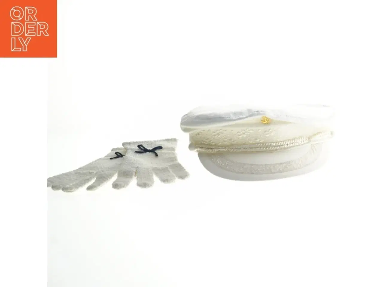 Billede 2 - Kasket med hvide handsker (str.ca.54)