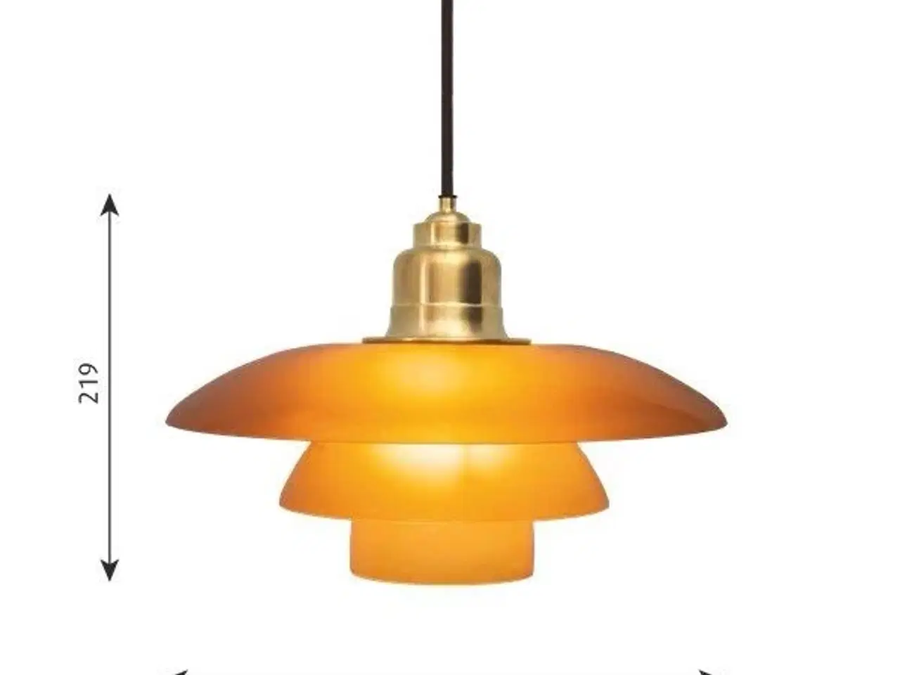 Billede 1 - 1 TILBAGE Ph pendler 3 1/2 - 3 rav glas + messing