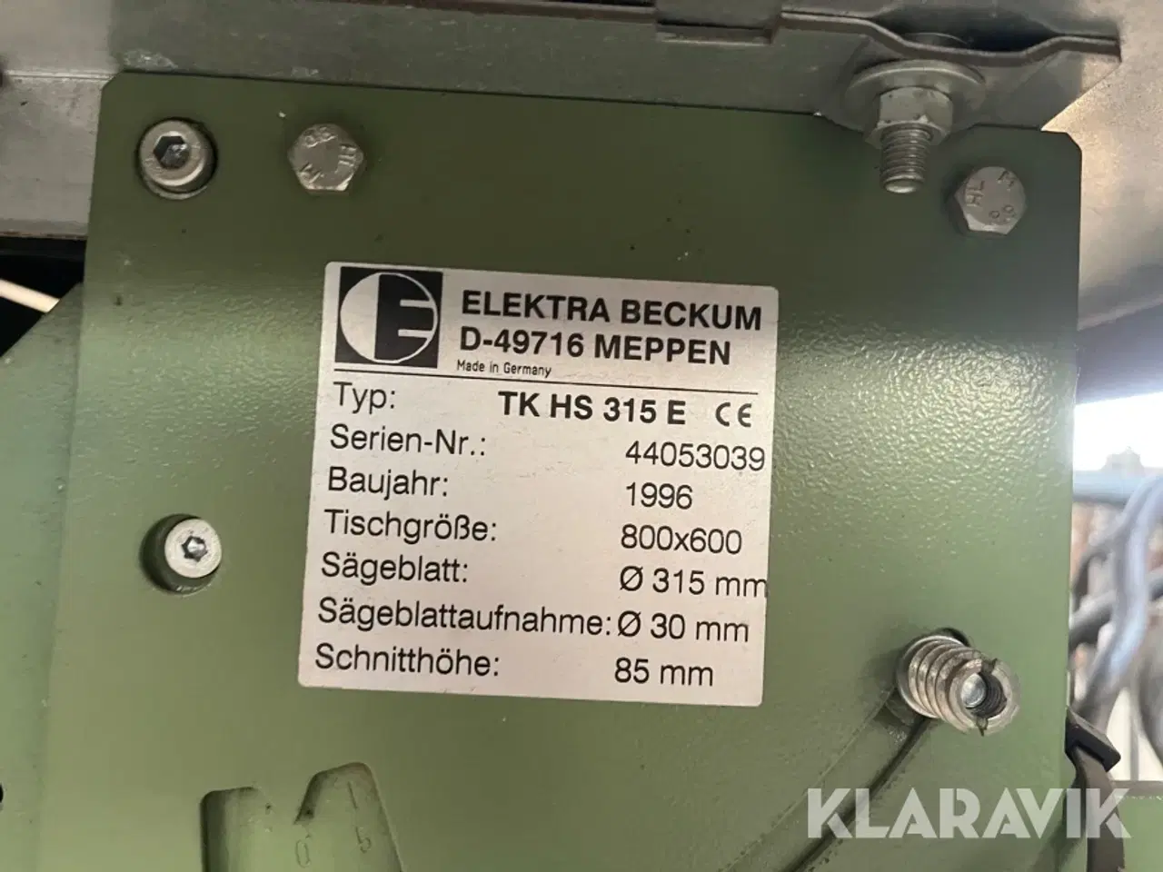 Billede 10 - Rundsav Elektra Beckum TK HS 315 E