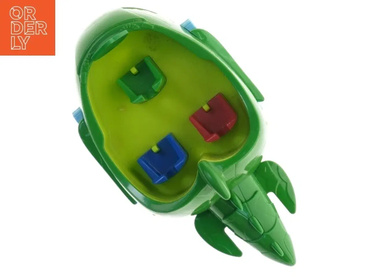 Billede 4 - Grøn plastik legetøjsbåd, pj mask (str. 17 cm)