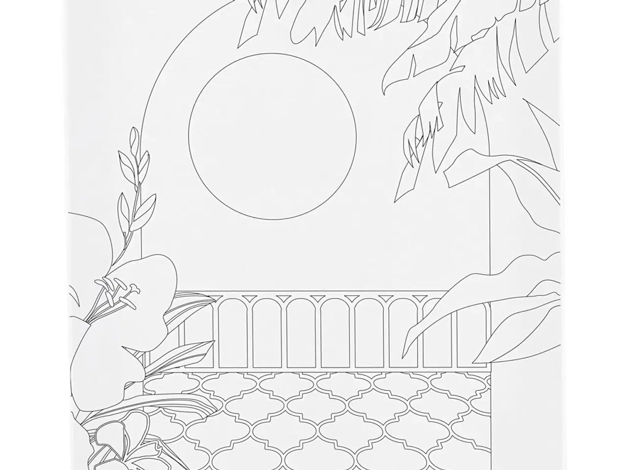 Billede 1 - Malerlærred med print - Solrig balkon 24x30 cm