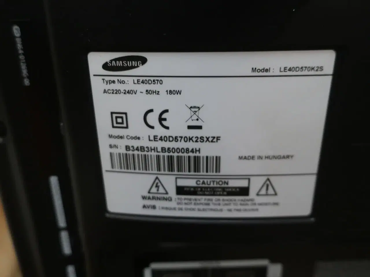 Billede 3 - TV 40" SAMSUNG LE40D570 m. fjernbetjening samt to lamper