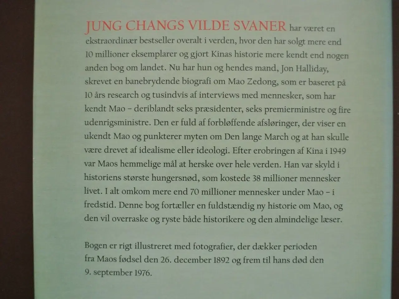 Billede 2 - mao - den ukendte historie, af jung chan og jon ha