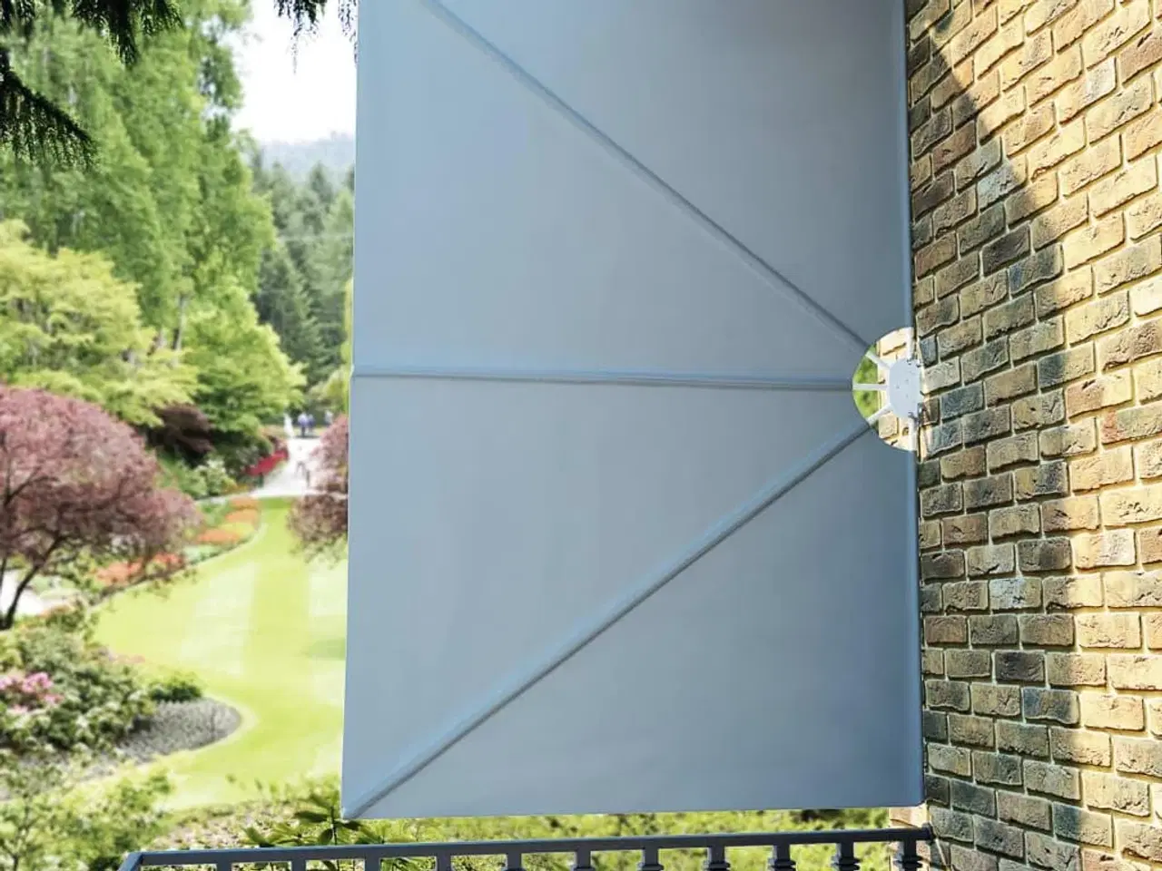 Billede 4 - Sammenklappelig sidemarkise til terrasse grå 240 x 160 cm