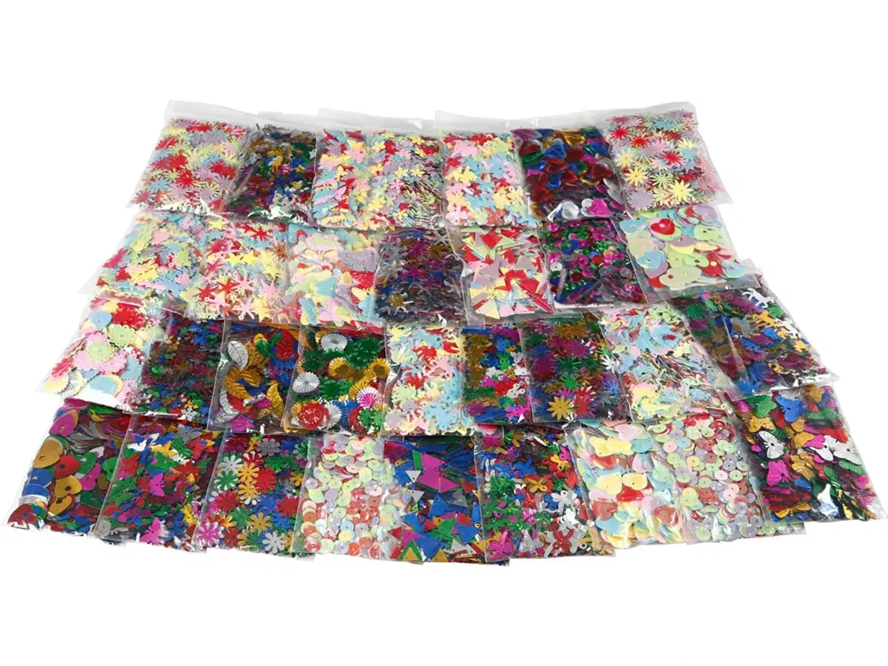 Billede 1 - Multi pailletmix, str. 7-30 mm, ass. farver, 32x25g/ 1 pk.