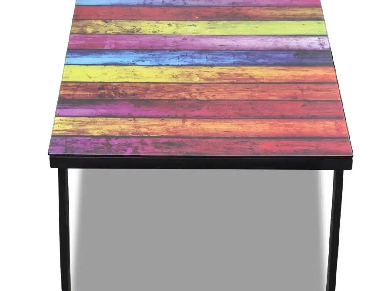 Billede 5 - Sofabord med regnbueprint glasbordplade