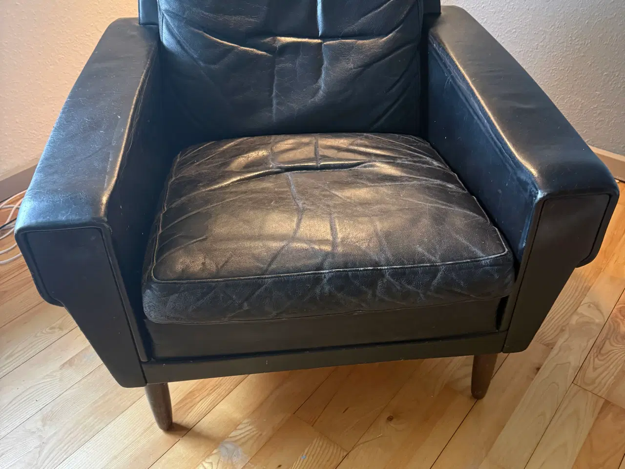 Billede 1 - Dansk design læderstol fra 1960’erne