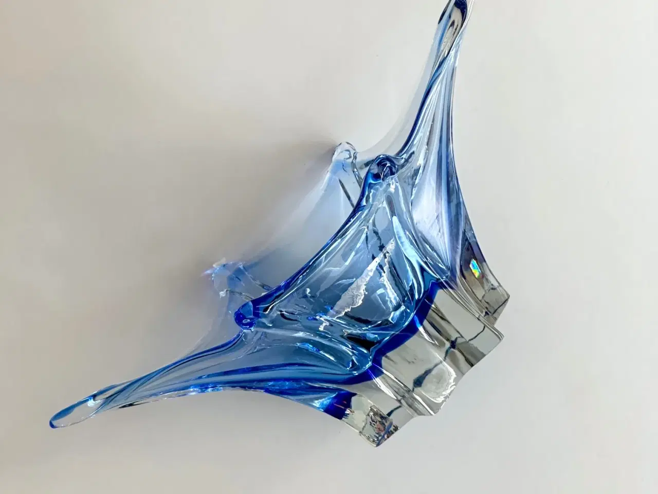 Billede 5 - Flammeskål, blå krystal